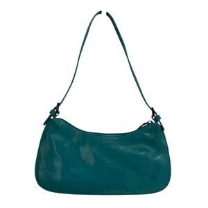 Vintage Teal Faux Leather Shoulder Purse